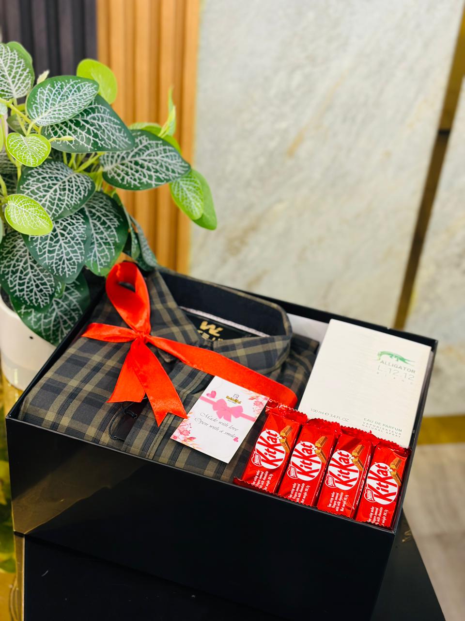 Premium Shirt & Perfume Gift Hamper Box – Luxury Gift for Him