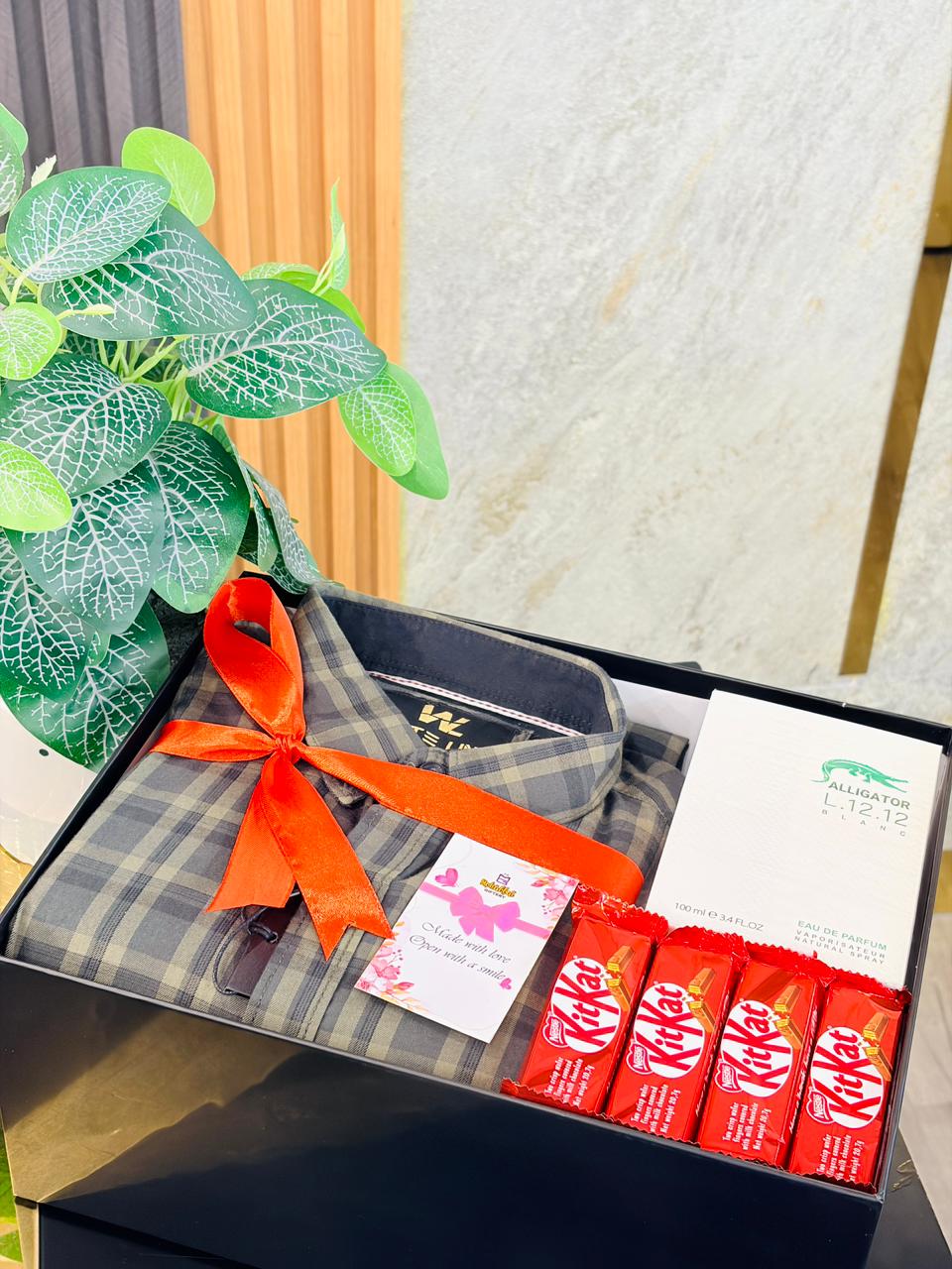 Premium Shirt & Perfume Gift Hamper Box – Luxury Gift for Him