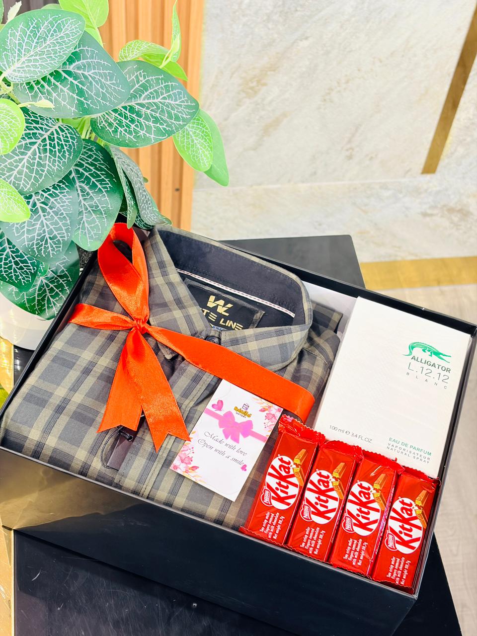 Premium Shirt & Perfume Gift Hamper Box – Luxury Gift for Him