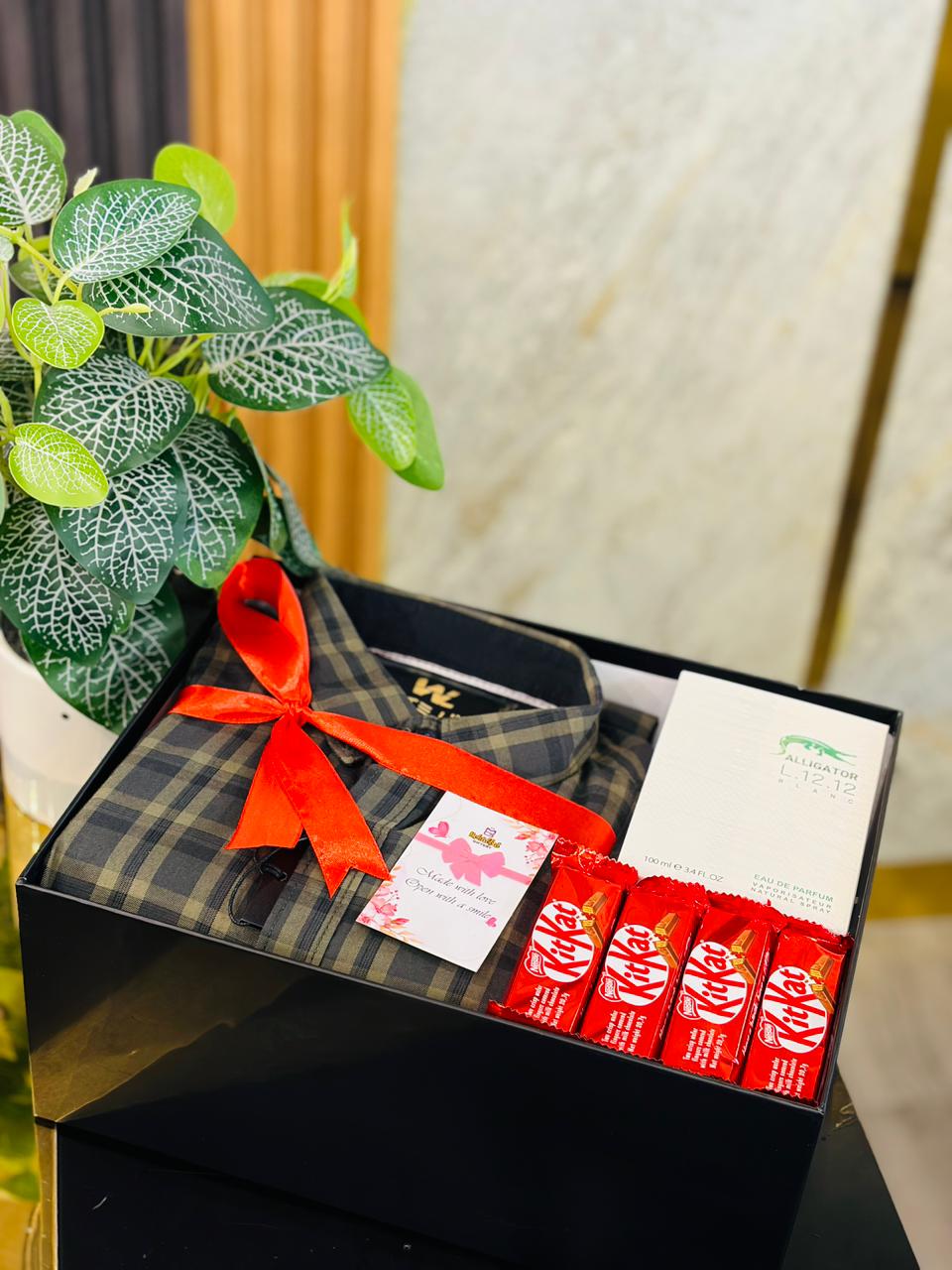 Premium Shirt & Perfume Gift Hamper Box – Luxury Gift for Him