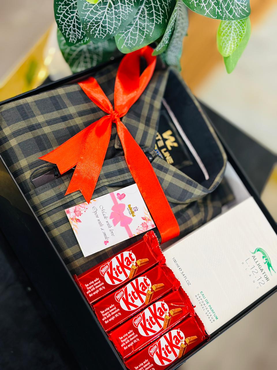 Premium Shirt & Perfume Gift Hamper Box – Luxury Gift for Him