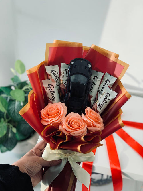 Kids Birthday Cake Hamper + Hotwheels & Chocolate Bouquet – Luxury Gift
