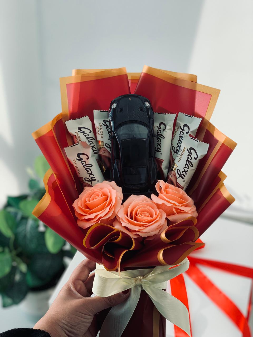 Kids Birthday Cake Hamper + Hotwheels & Chocolate Bouquet – Luxury Gift