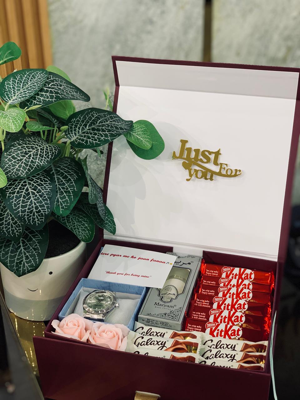 Luxury Watch & Mariyam Perfume Gift Hamper – Premium Gift for Him