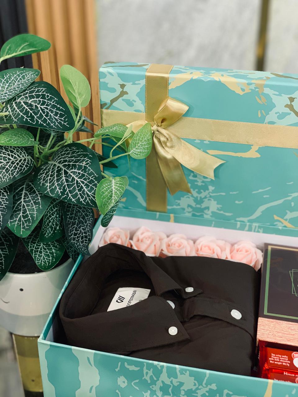 Premium Shirt & Customized Perfume Gift Hamper – Bespoke Luxury Gift for Him