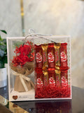 Chocolate Gift Hamper with Mini Rose Bouquet – Sweet Romantic Gift
