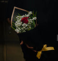 Premium Single Rose Hand Bouquet – Minimal Romantic Gift - MOHABBAT GIFTERY